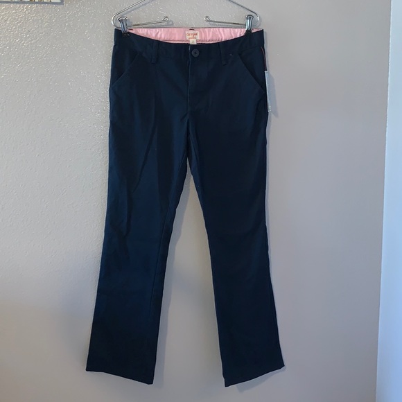 NWT Cat & Jack stretch blue girls 16 school uniform khaki pants - Picture 1 of 7